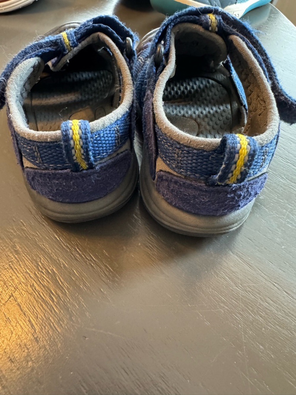 Keen Navy Blue Kids Closed-Toe Sandals with Yellow Accent - Picture 3 of 4